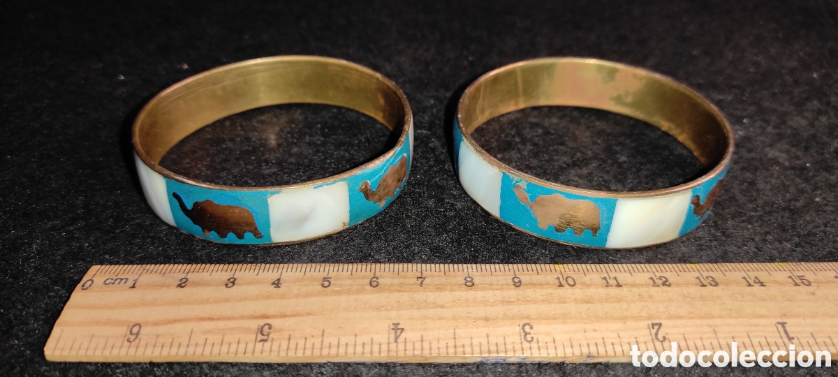 Joyeria: 2 pulseras n&aacute;car y lat&oacute;n (India) - Foto 3