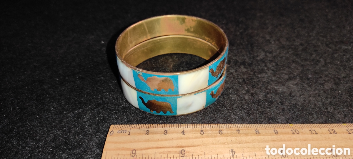 Joyeria: 2 pulseras n&aacute;car y lat&oacute;n (India) - Foto 1
