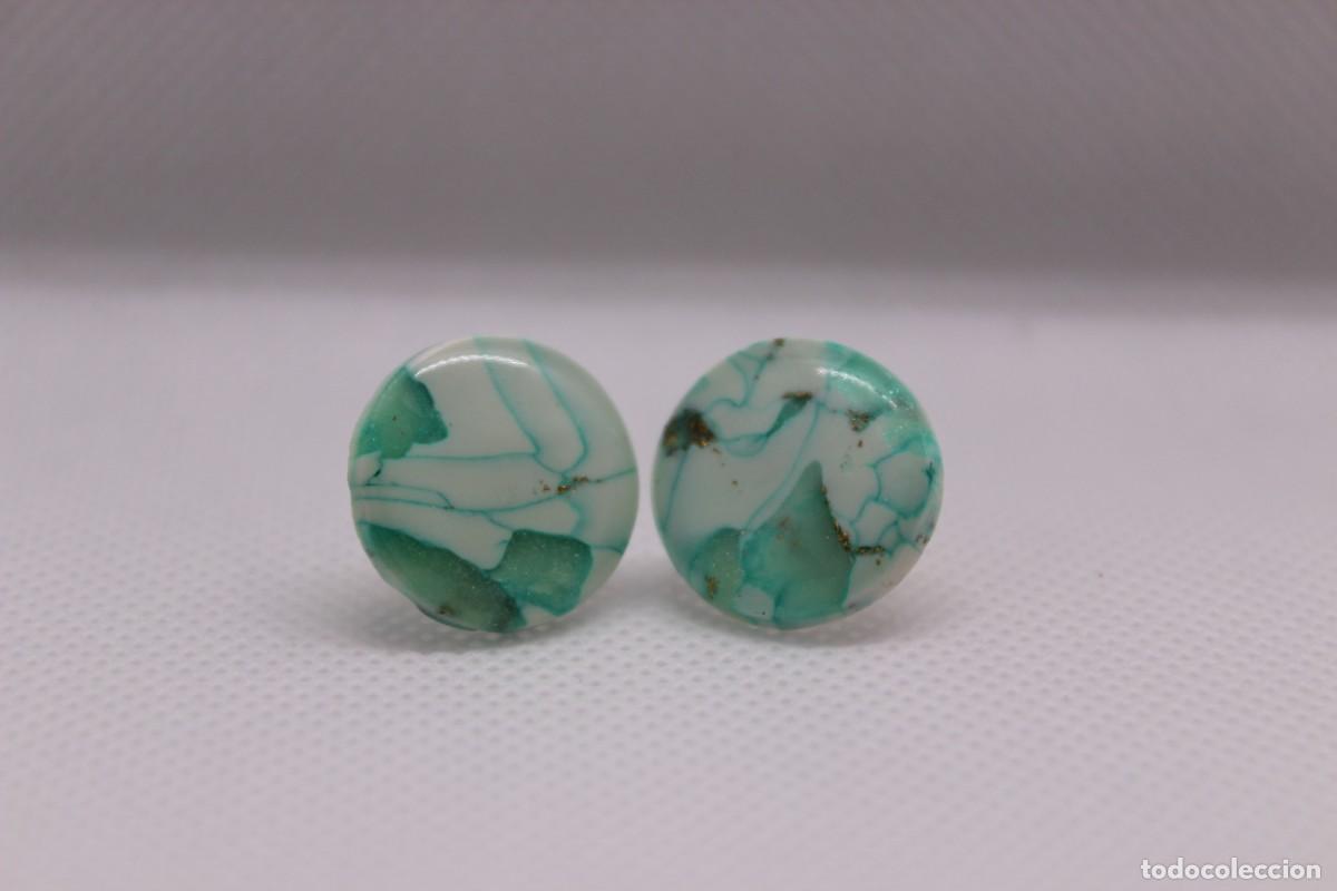 Joyeria: Pendientes de bot&oacute;n verde menta - Foto 1
