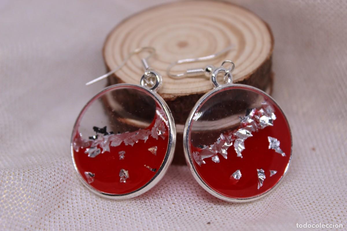Joyeria: Pendientes rojos y plateados - Foto 1