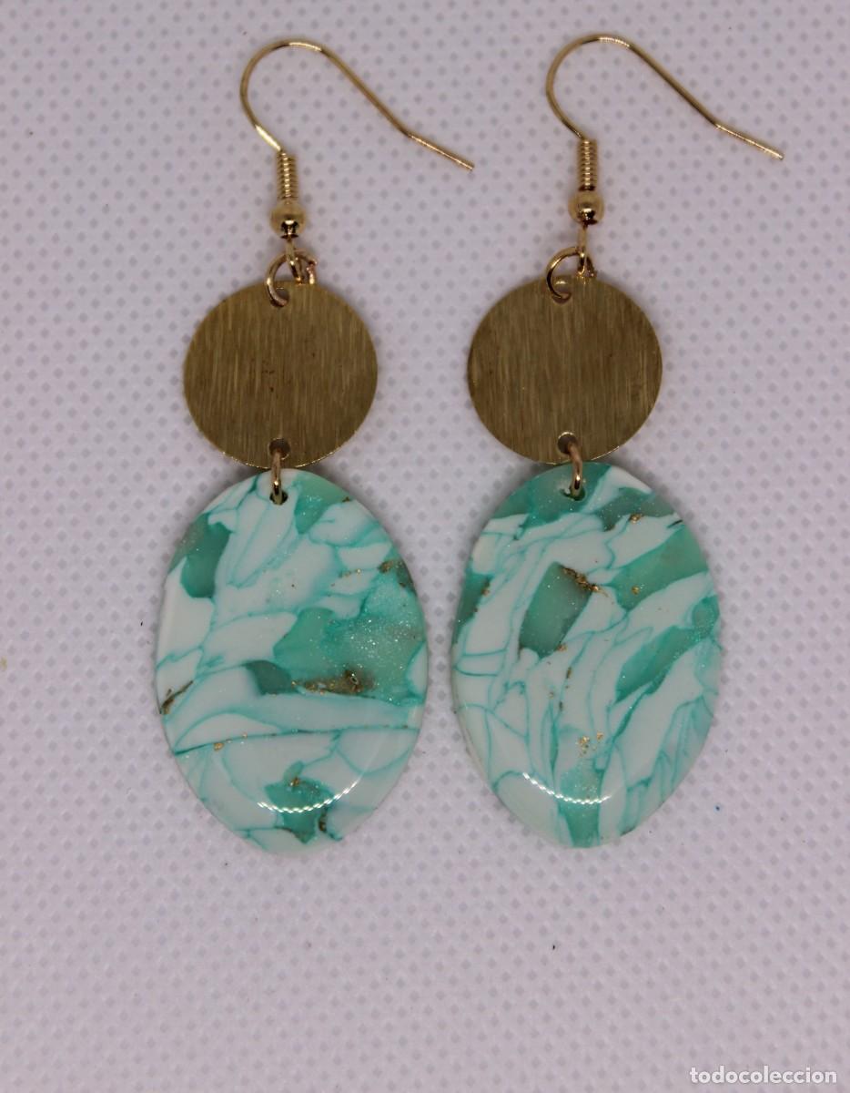 Joyeria: Pendientes verde menta marmolado - Foto 2