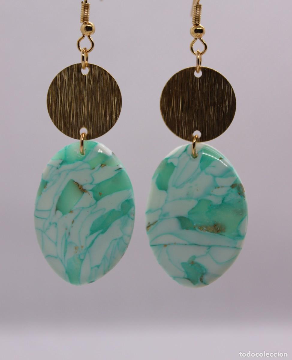 Joyeria: Pendientes verde menta marmolado - Foto 1