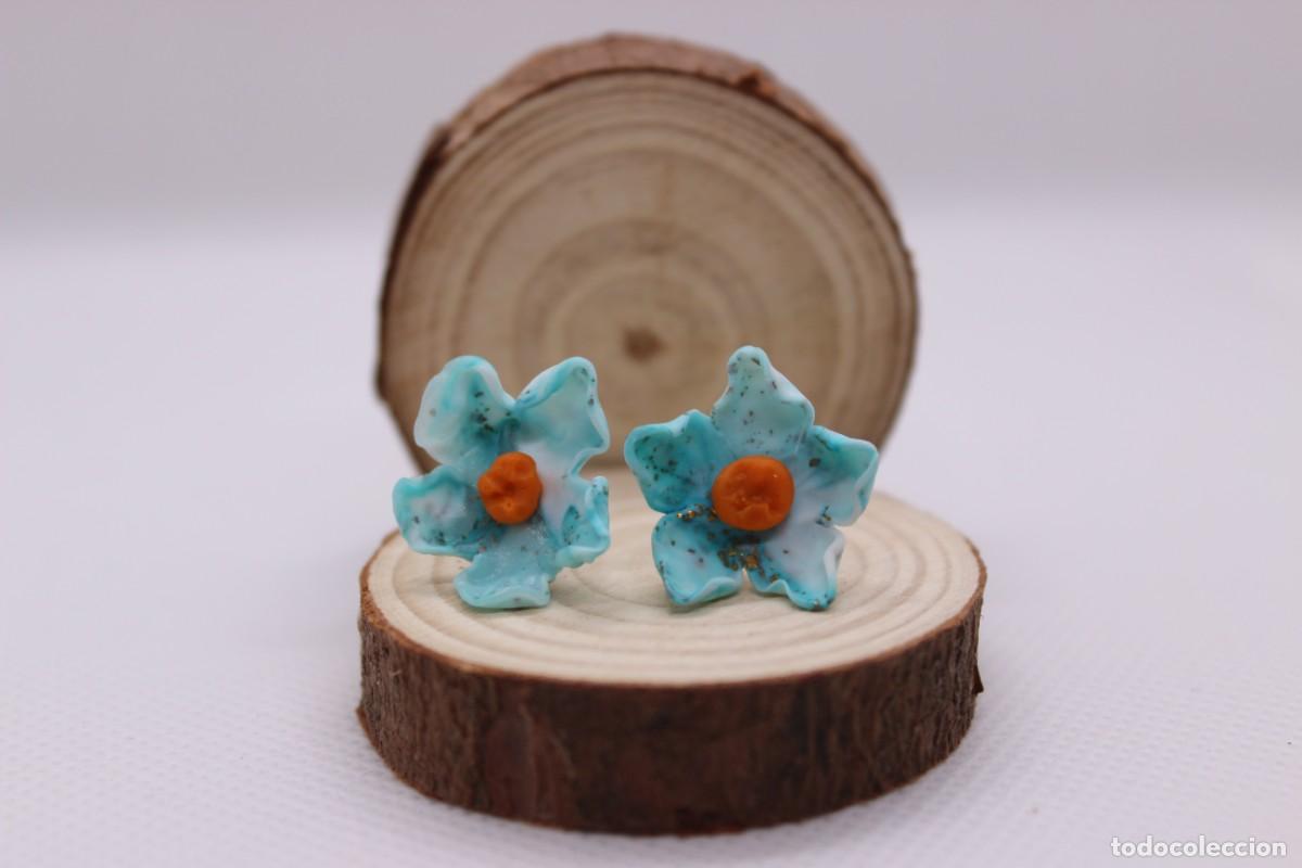 Joyeria: Pendientes de flores azules - Foto 2