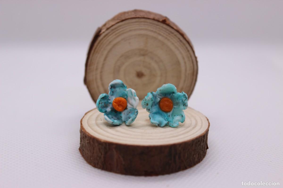 Joyeria: Pendientes de flores azules - Foto 3