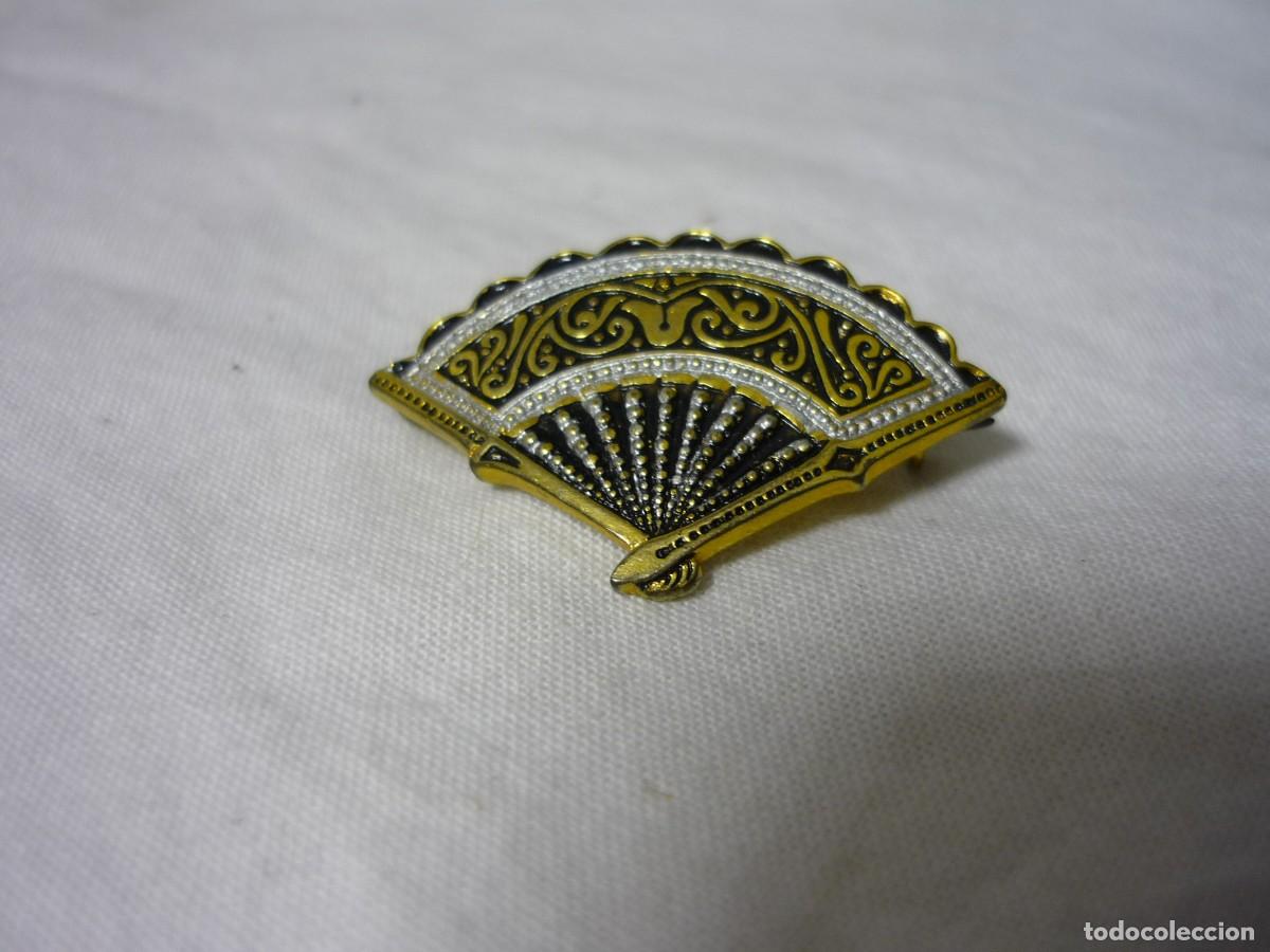 Joyeria: Broche de lat&oacute;n simil damasquinado abanico - Foto 2