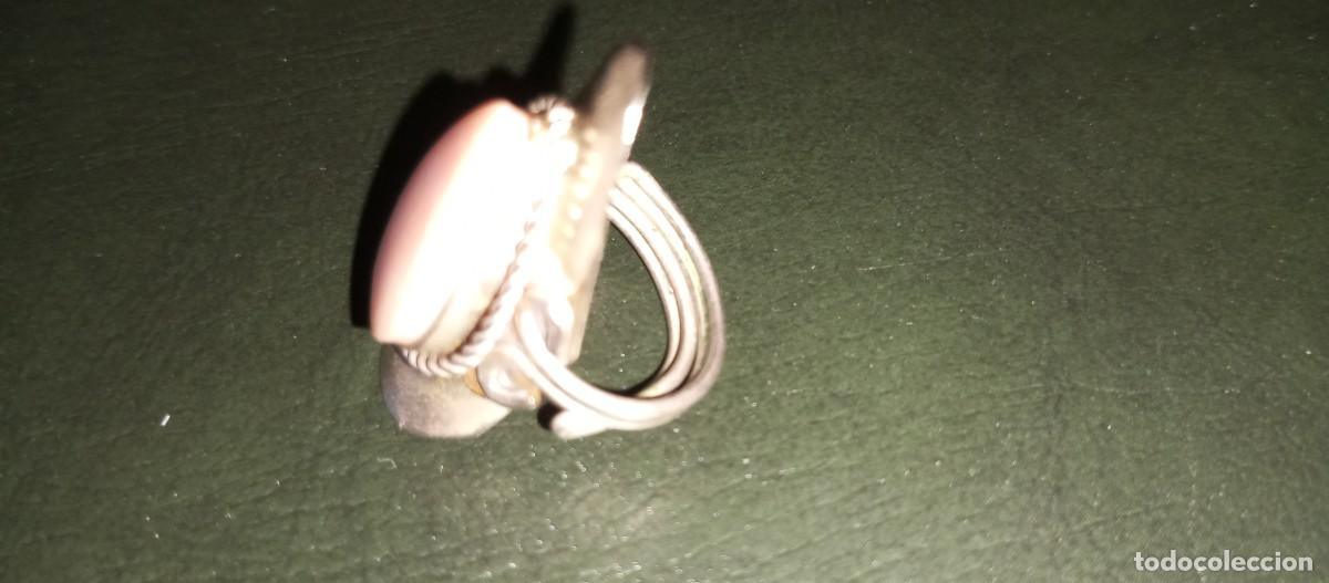 Joyeria: ANILLO DE ALPACA CON CUARZO ROSA, ARO REGULABLE - Foto 3
