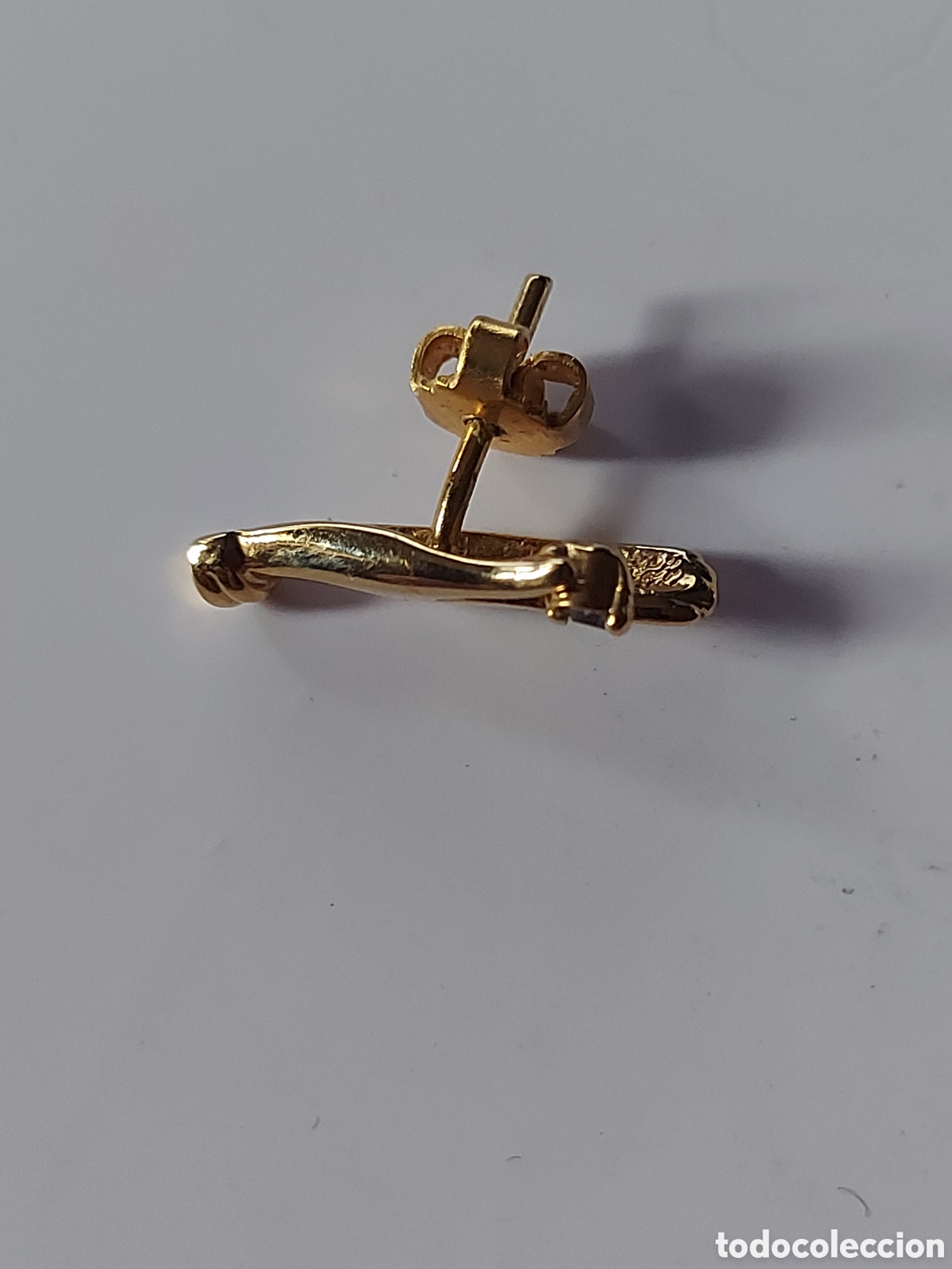 Joyeria: PENDIENTES MANO CON PIEDRA DORADO. 2 - Foto 2