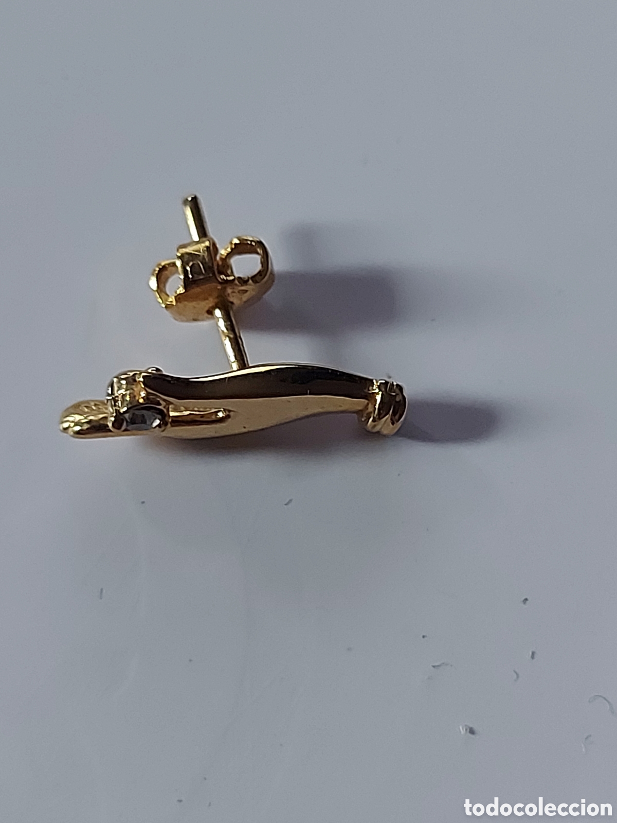 Joyeria: PENDIENTES MANO CON PIEDRA DORADO. 2 - Foto 3