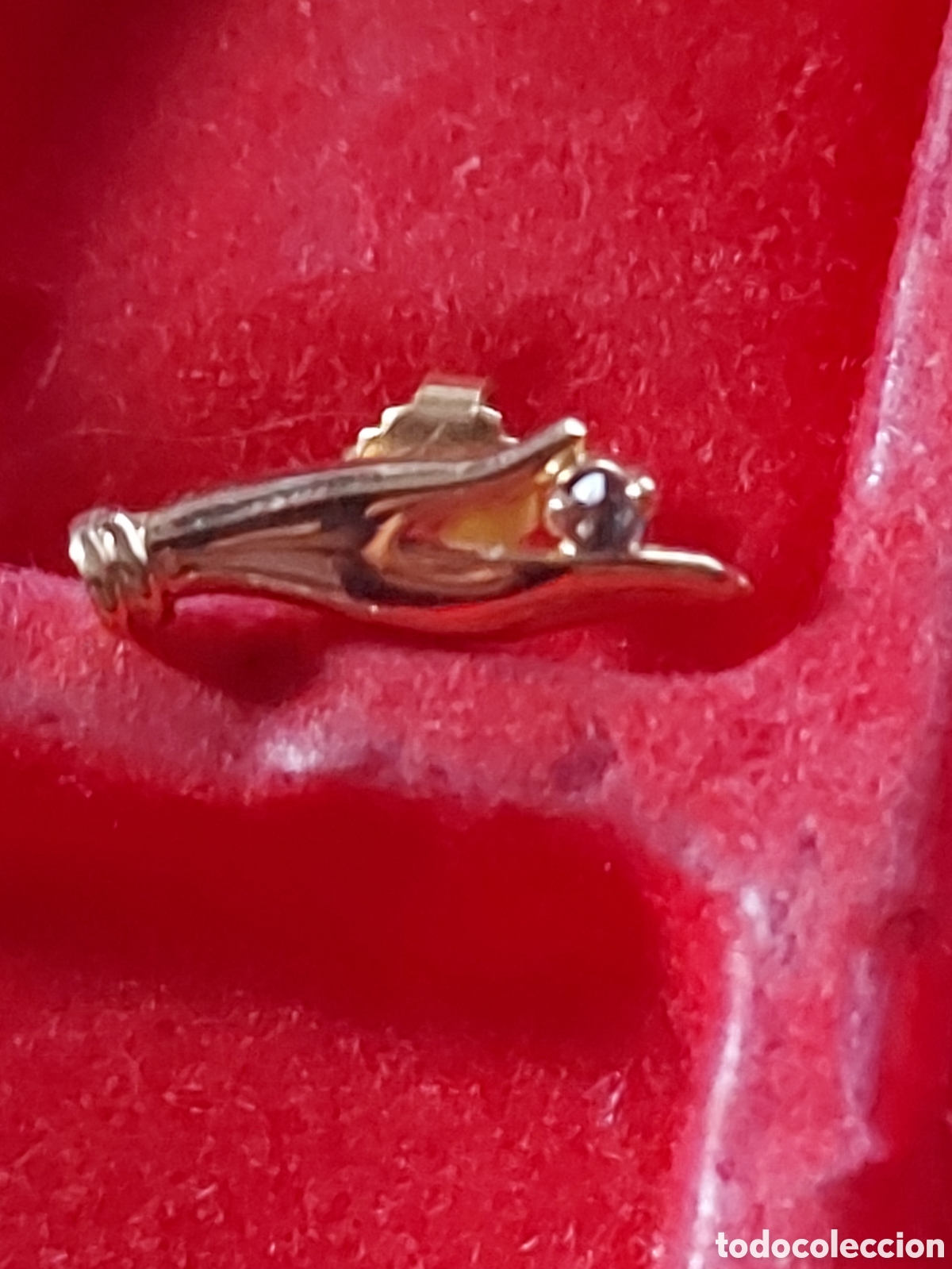 Joyeria: PENDIENTES MANO CON PIEDRA DORADO. 2 - Foto 1