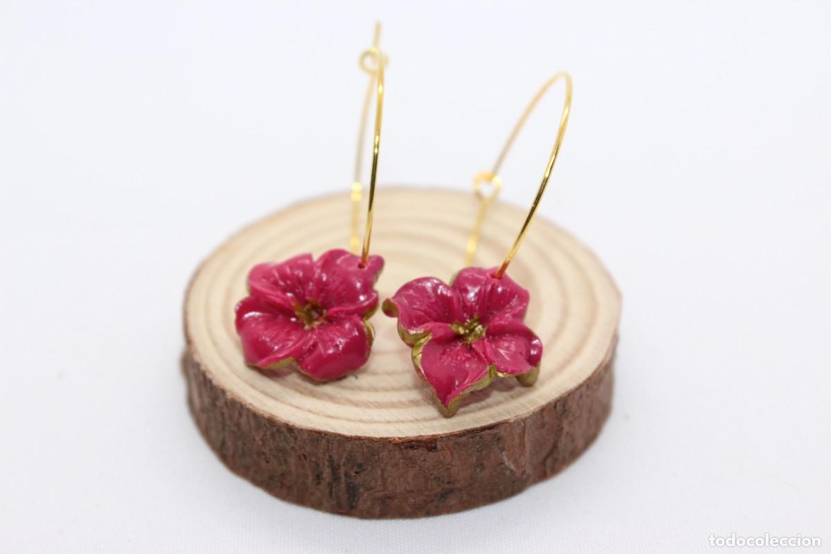 Joyeria: Pendientes artesanales de aro de flores - Foto 1