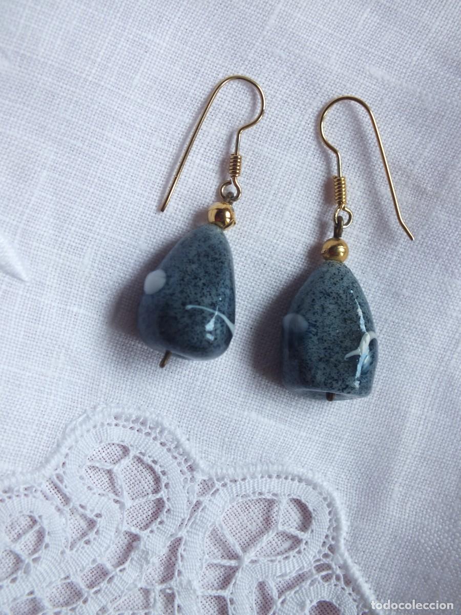 Joyeria: PENDIENTES PIEDRA AZUL VETEADA - Foto 1