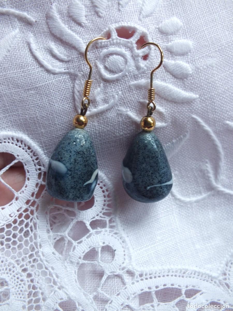Joyeria: PENDIENTES PIEDRA AZUL VETEADA - Foto 2