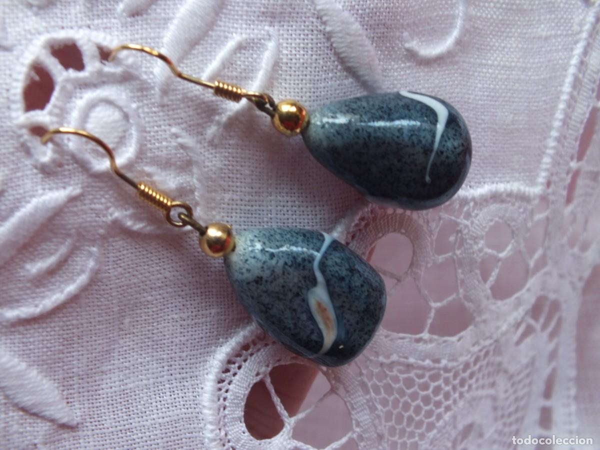 Joyeria: PENDIENTES PIEDRA AZUL VETEADA - Foto 3