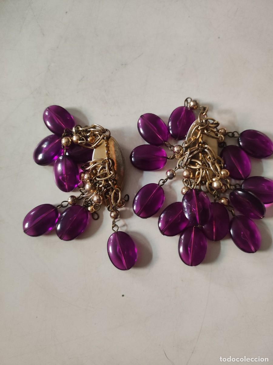 Joyeria: Bisuter&iacute;a: Pendientes morados - Foto 1