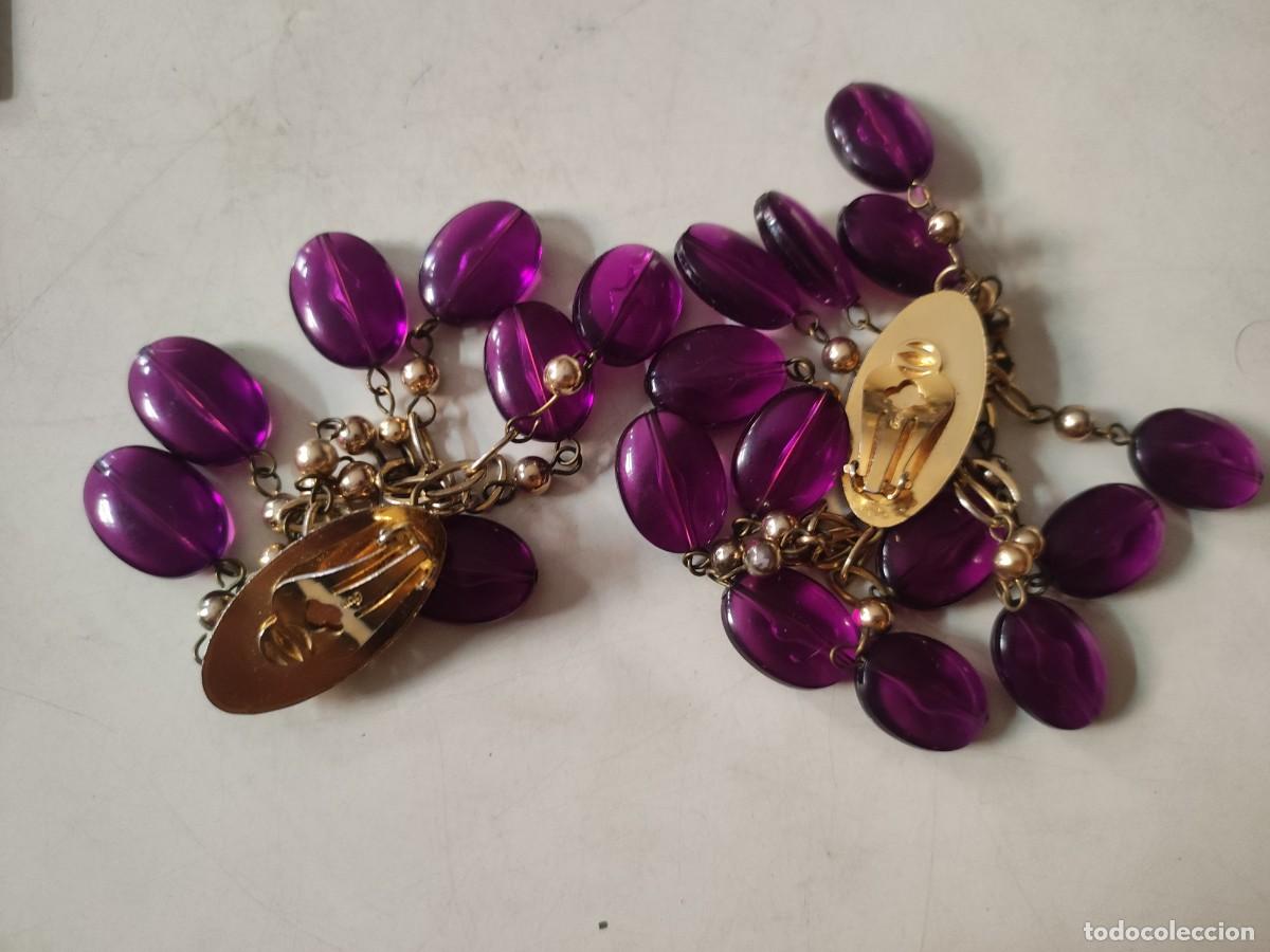Joyeria: Bisuter&iacute;a: Pendientes morados - Foto 2