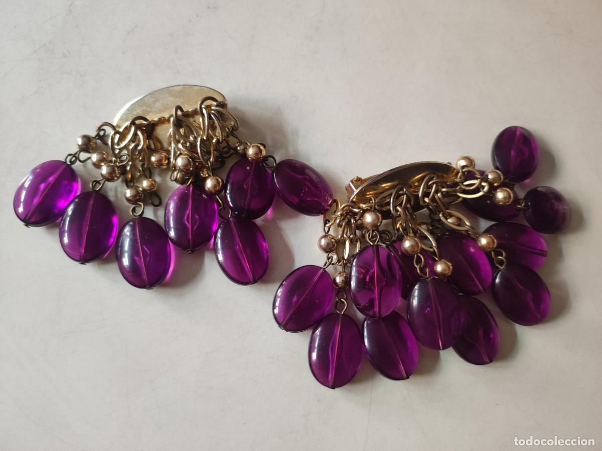 Joyeria: Bisuter&iacute;a: Pendientes morados - Foto 3