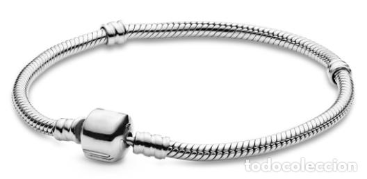 Joalharia: Pulsera de cierre clip chapada plata, tama&ntilde;o 17 cms.