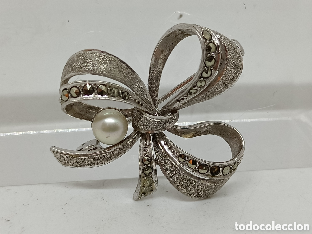 Joyeria: Broche en forma de lazo de plata. - Foto 1