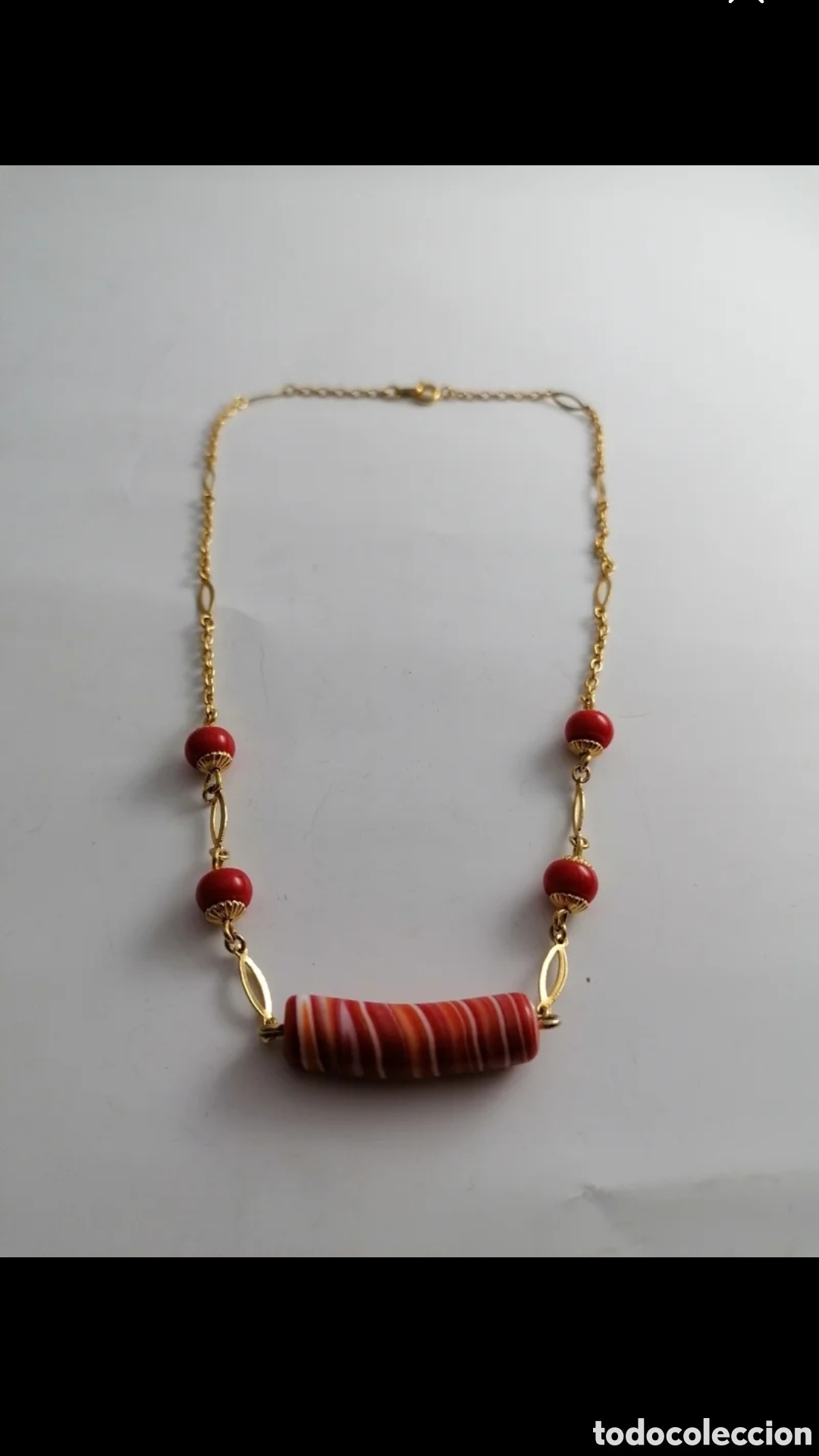 Joyeria: Collar a&ntilde;os 80 Rojo y dorado - Foto 2