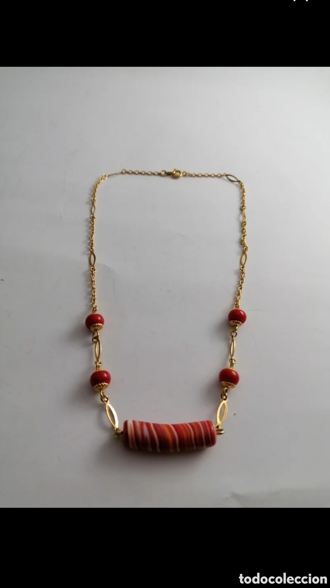 Joyeria: Collar a&ntilde;os 80 Rojo y dorado - Foto 3
