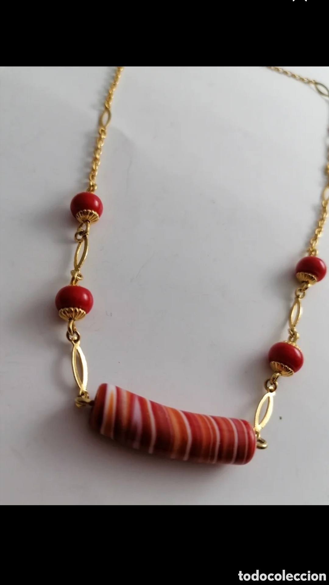 Joyeria: Collar a&ntilde;os 80 Rojo y dorado - Foto 1