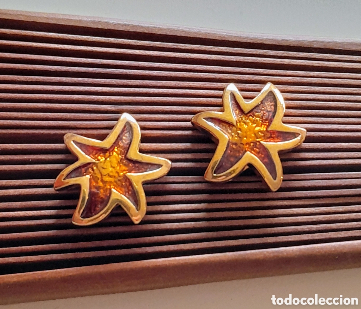Joyeria: Pendientes Vintage con esmalte.Presion - Foto 2