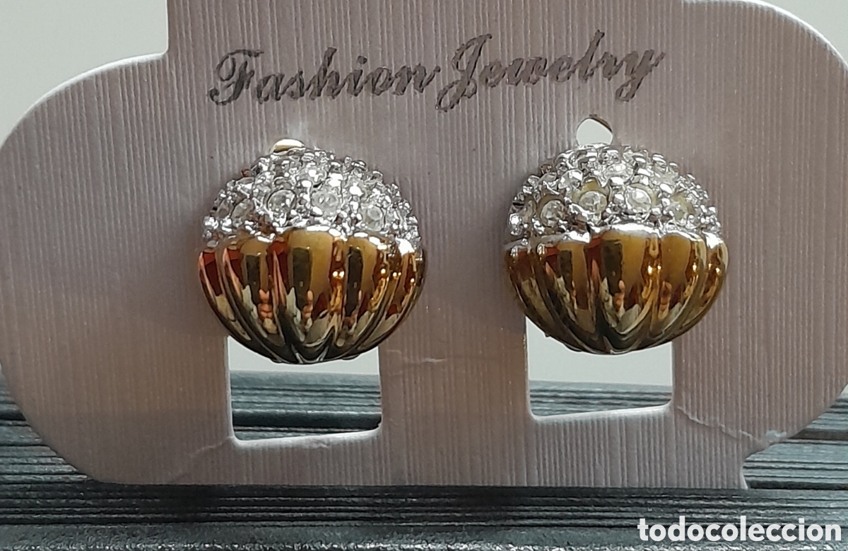 Joyeria: Pendientes chapados con cristales.Omega - Foto 1