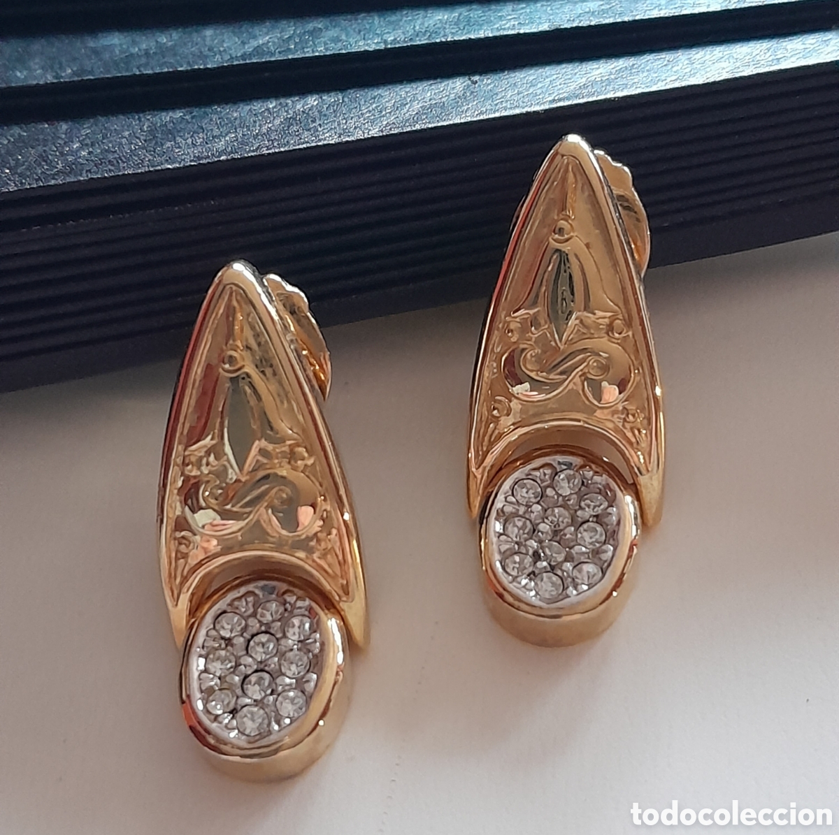 Joyeria: Pendientes Vintage con cristal. Clip - Foto 1