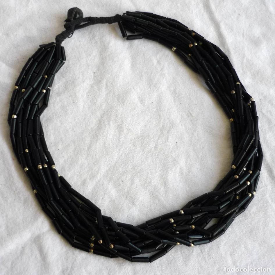 Joyeria: Collar de cuentas de vidrio negro - Foto 1