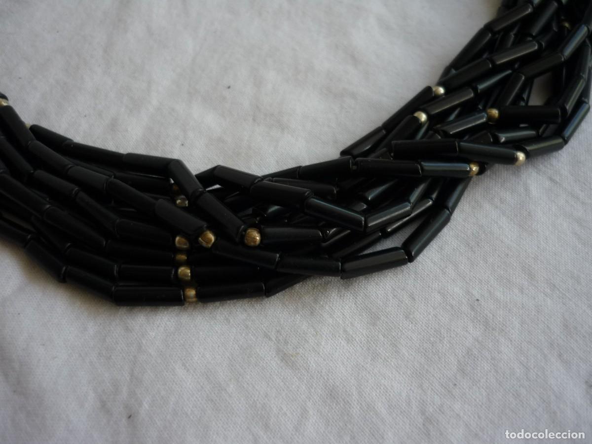 Joyeria: Collar de cuentas de vidrio negro - Foto 3