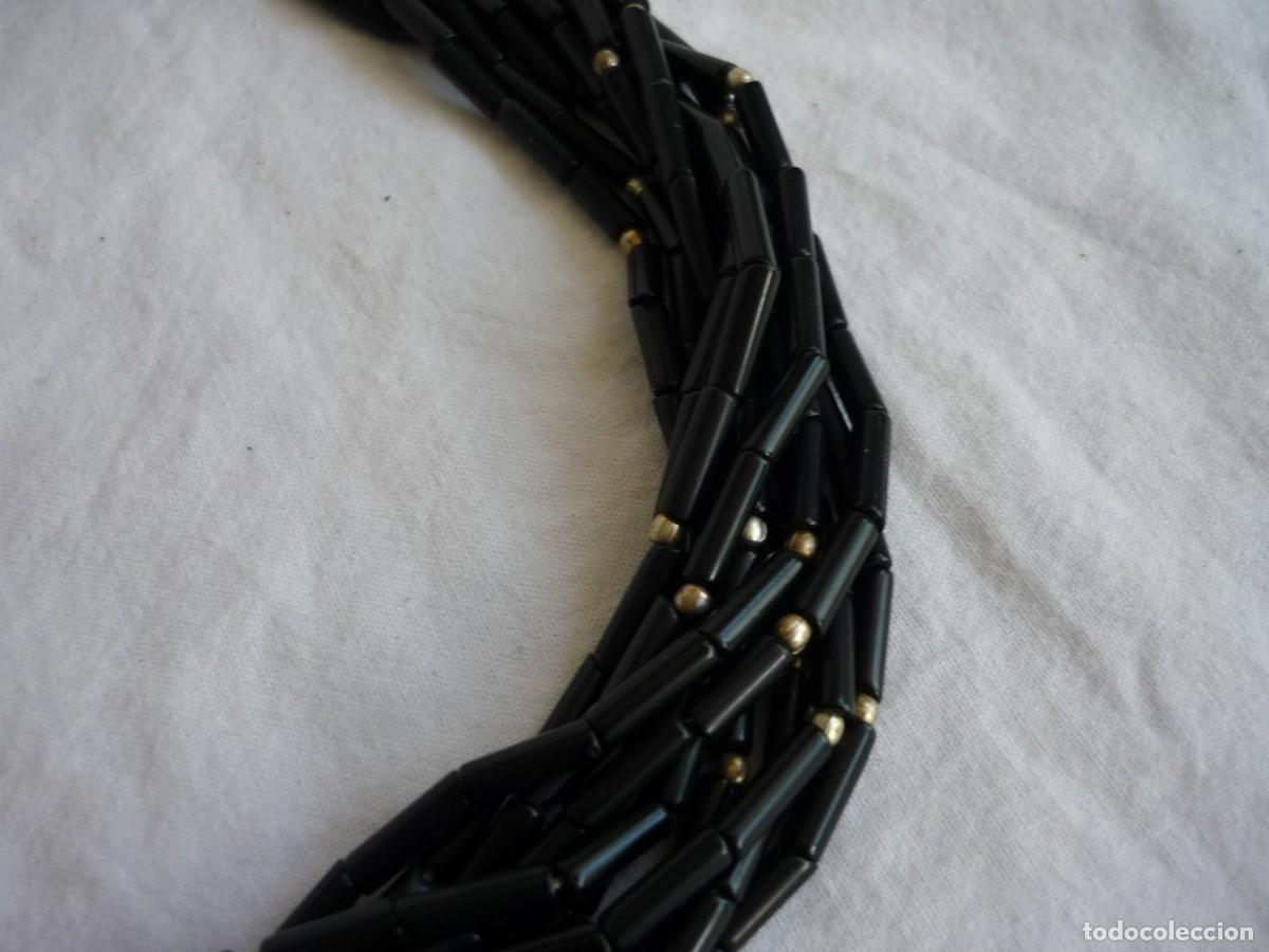Joyeria: Collar de cuentas de vidrio negro - Foto 4