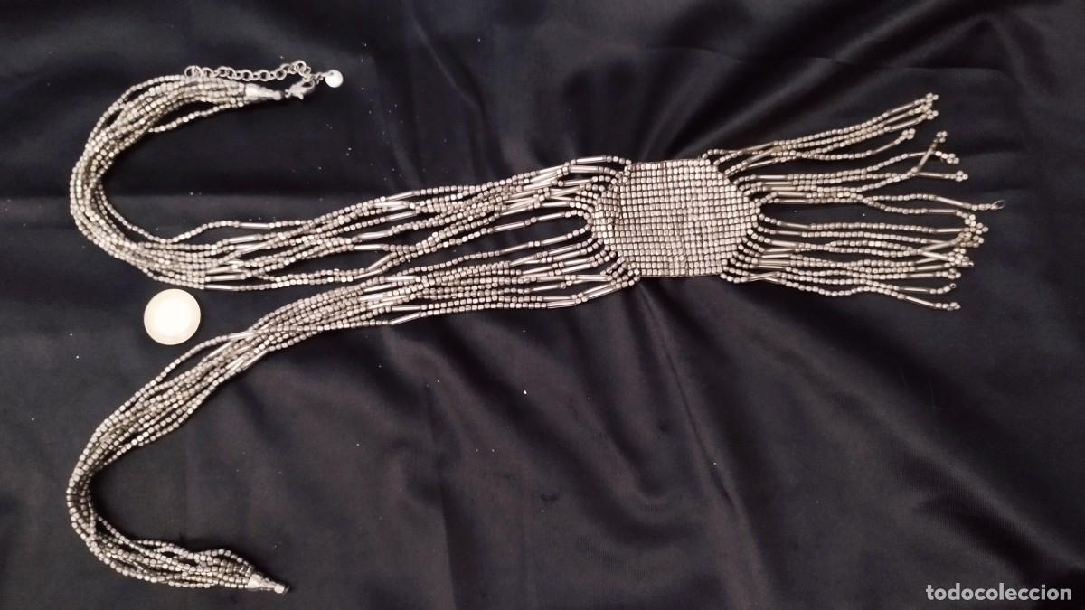 Joyeria: Collar largo plateado con flecos Sfera - Foto 4