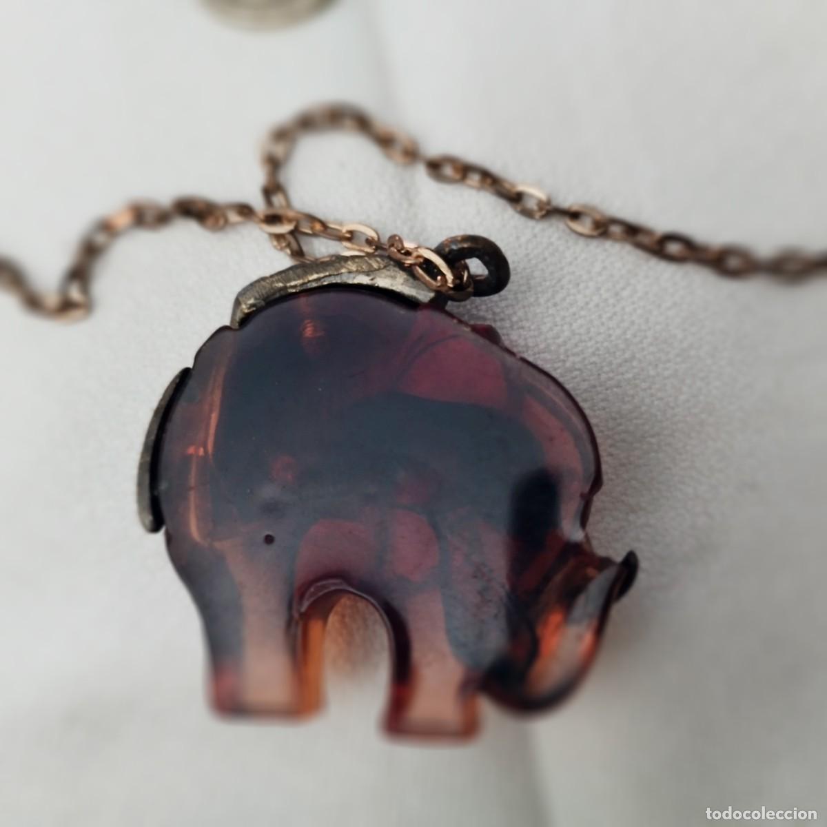 Joyeria: Collar con elefante de &aacute;mbar y piedras incrustadas - Foto 3
