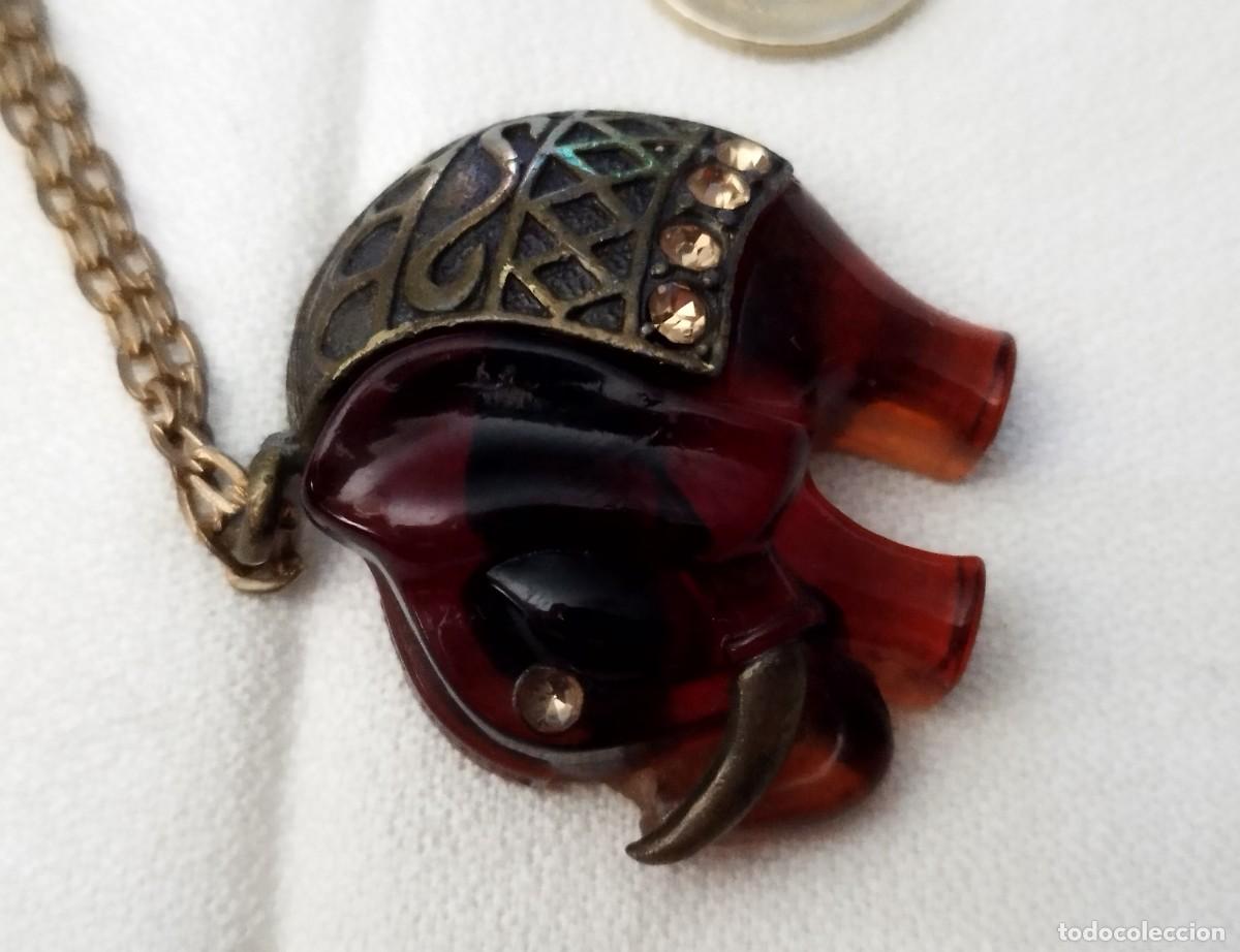 Joyeria: Collar con elefante de &aacute;mbar y piedras incrustadas - Foto 4