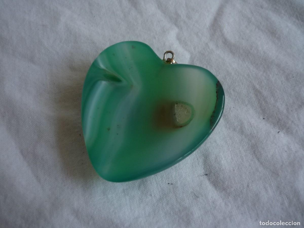 Joyeria: Colgante cabuj&oacute;n en forma de coraz&oacute;n de cuarzo &aacute;gata - Foto 7