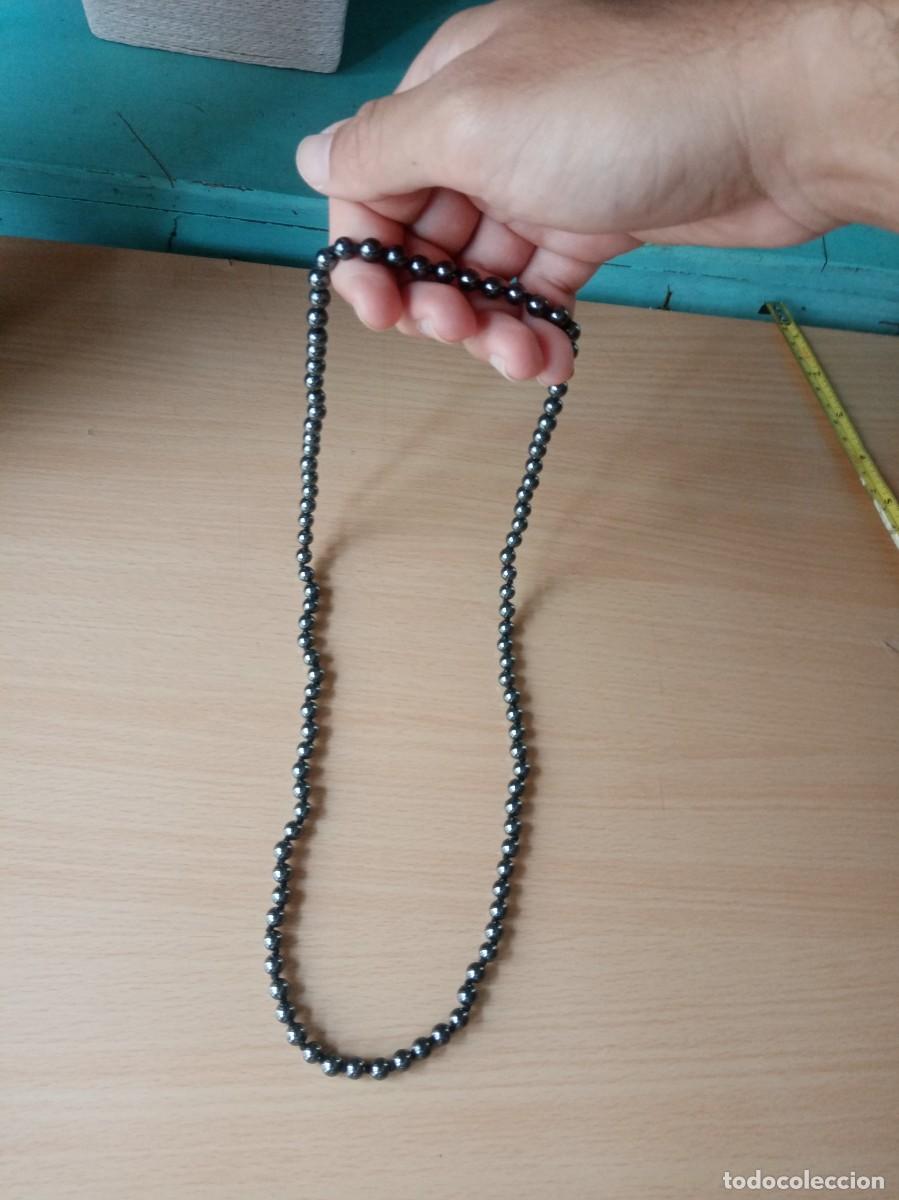 Joyeria: ANTIGUO COLLAR DE HEMATITES, PLATEADAS HECHO A MANO - Foto 2