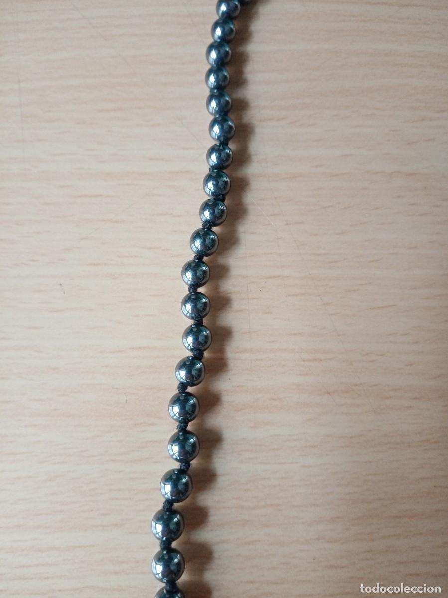 Joyeria: ANTIGUO COLLAR DE HEMATITES, PLATEADAS HECHO A MANO - Foto 3