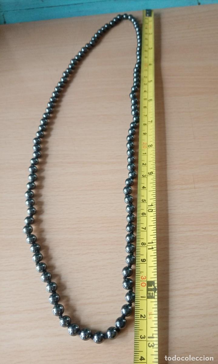 Joyeria: ANTIGUO COLLAR DE HEMATITES, PLATEADAS HECHO A MANO - Foto 4