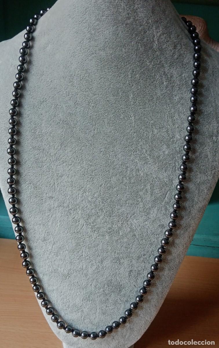Joyeria: ANTIGUO COLLAR DE HEMATITES, PLATEADAS HECHO A MANO - Foto 1
