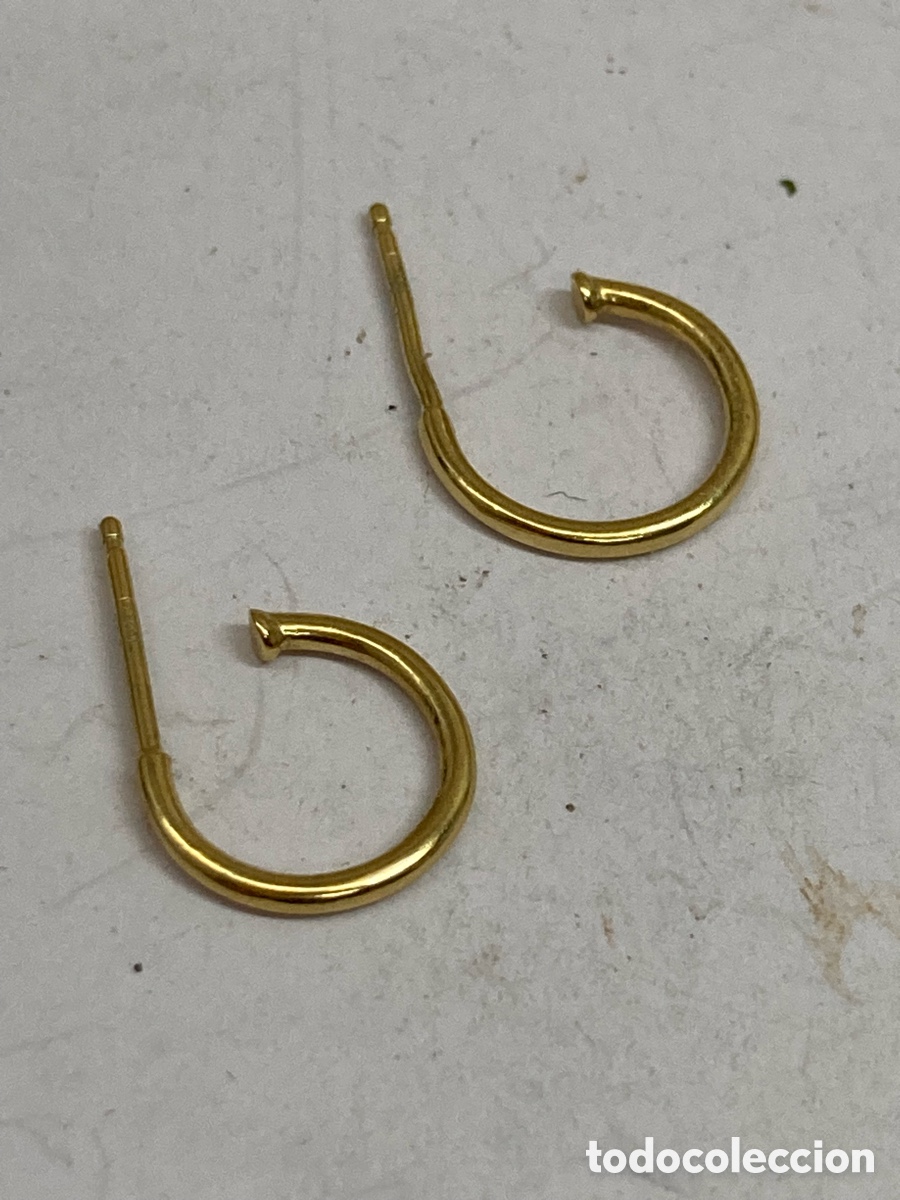 Joyeria: Pendientes de plata chapados de oro/P147 - Foto 1