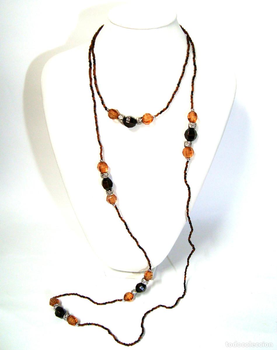 Joyeria: Collar largo color marr&oacute;n combinado, A&ntilde;o 2000, Nuevo - Foto 1