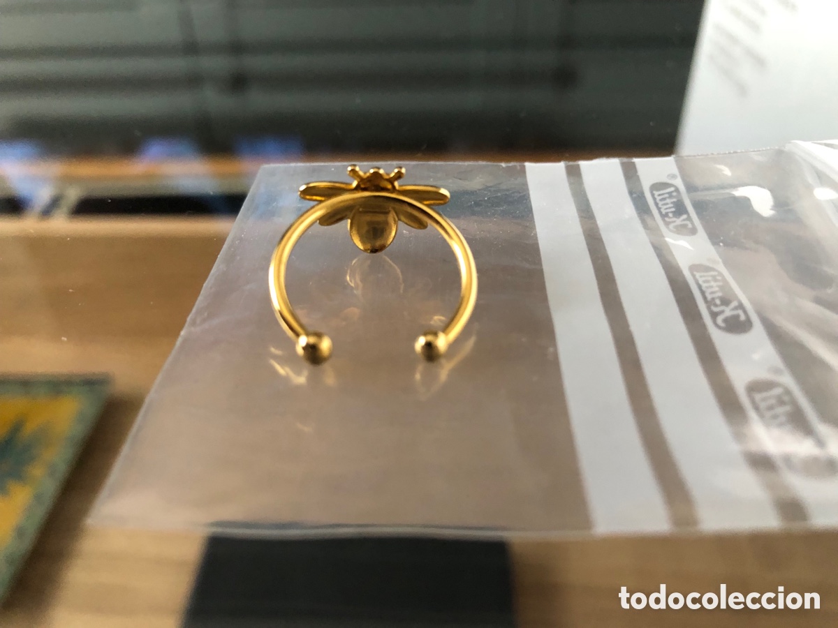 Joyeria: Anillo aro piercing pendiente abeja con perla para nariz y oreja - Foto 4