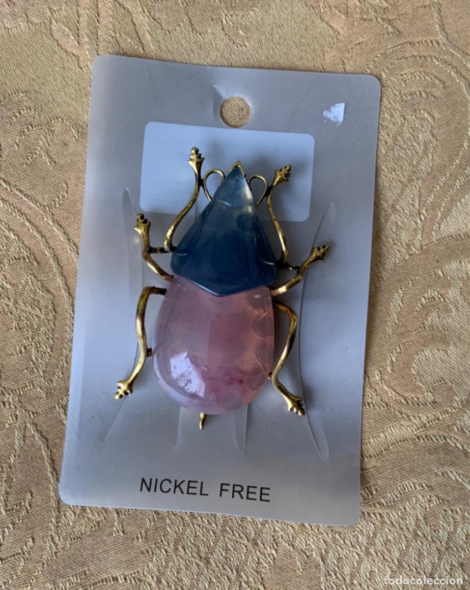 Joyeria: BROCHE ESCARABAJO AZUL Y ROSA - Foto 1
