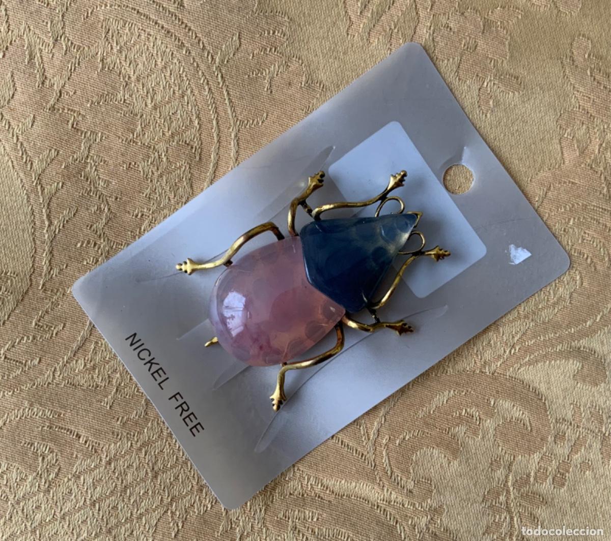 Joyeria: BROCHE ESCARABAJO AZUL Y ROSA - Foto 6