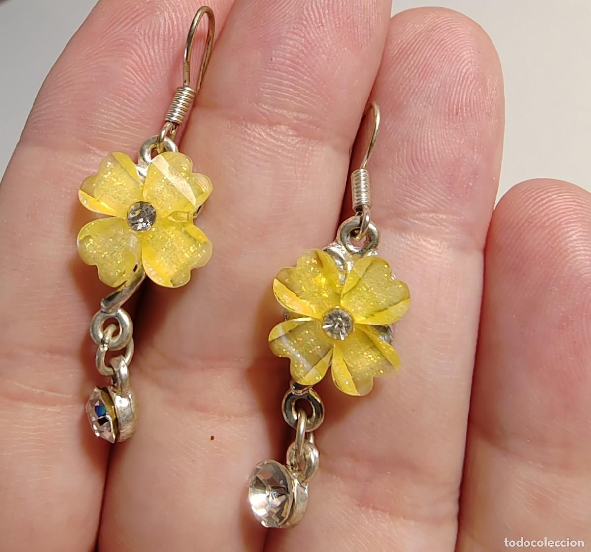 Joyeria: Pendientes de flores vitrificadas - Foto 1