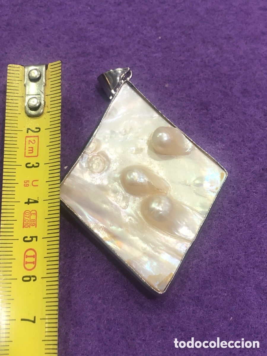 Joyeria: Colgante de nacar con perlas (L9) - Foto 3