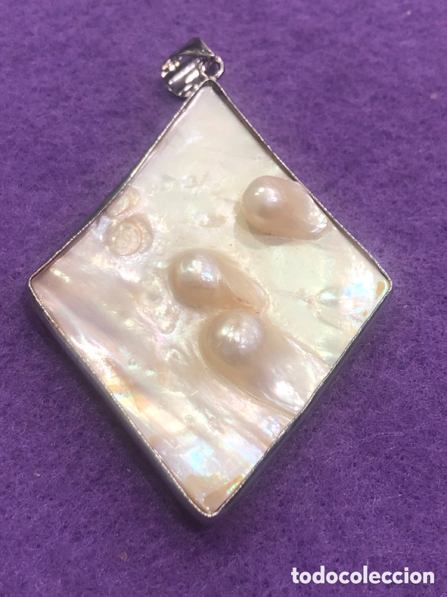 Joyeria: Colgante de nacar con perlas (L9) - Foto 1