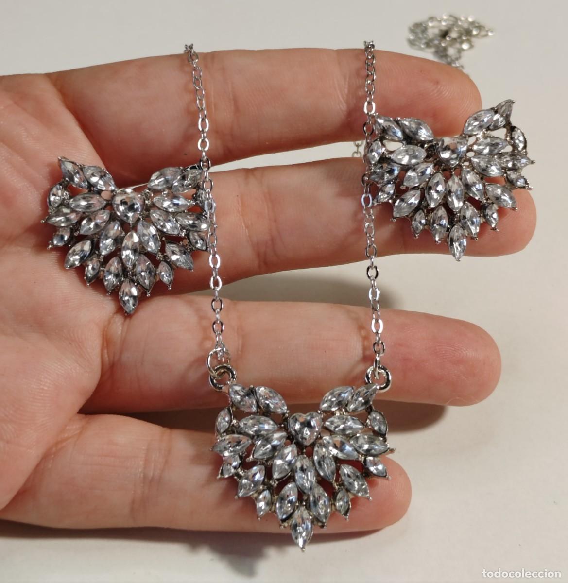 Joyeria: Conjunto de Strass Pendientes y Gargantilla - Foto 3