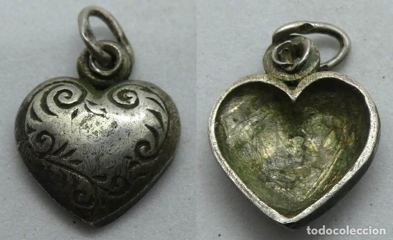 Joyeria: Antiguo Colgante en forma de coraz&oacute;n plata 925 - Foto 1