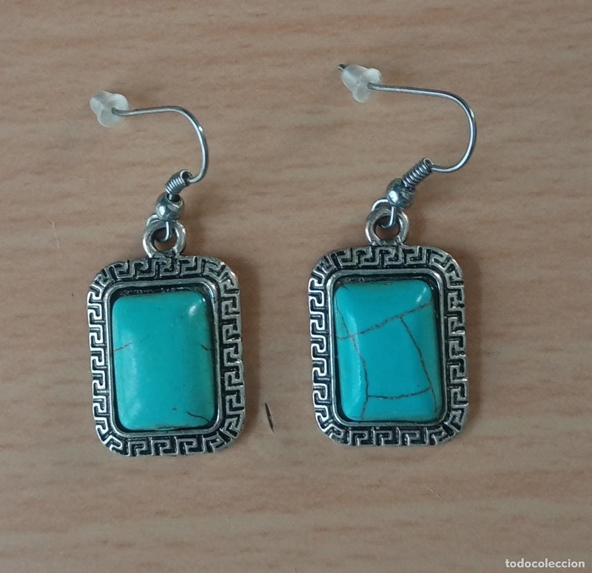Joyeria: PENDIENTES PLATEADOS CON TURQUESA - Foto 1